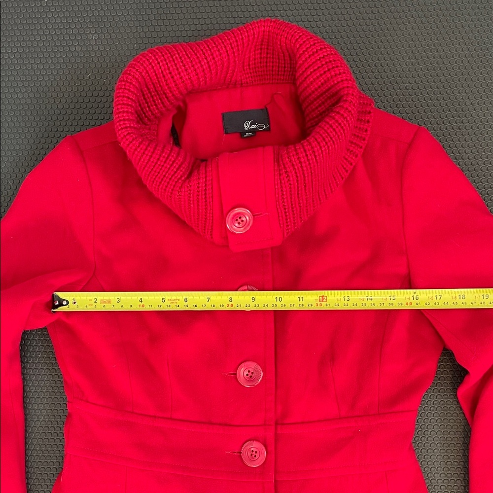 Forever XXI Red Button-Up Coat Sz M - Picture 4 of 12